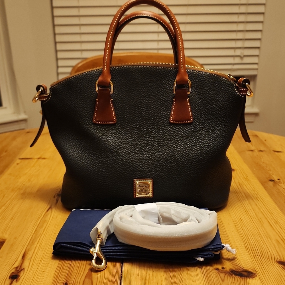 Dooney & Bourke Black and Brown Satchel
